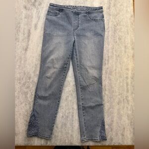 Chico's Light Blue Jeans with Lace Accents
